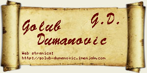 Golub Dumanović vizit kartica